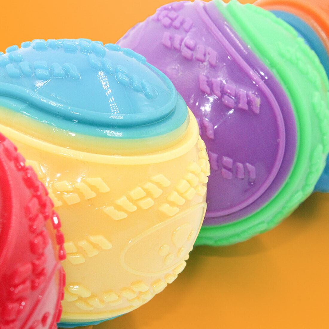 Durable Squeaky Set Of 8 Dog Balls For Teeth Cleaning