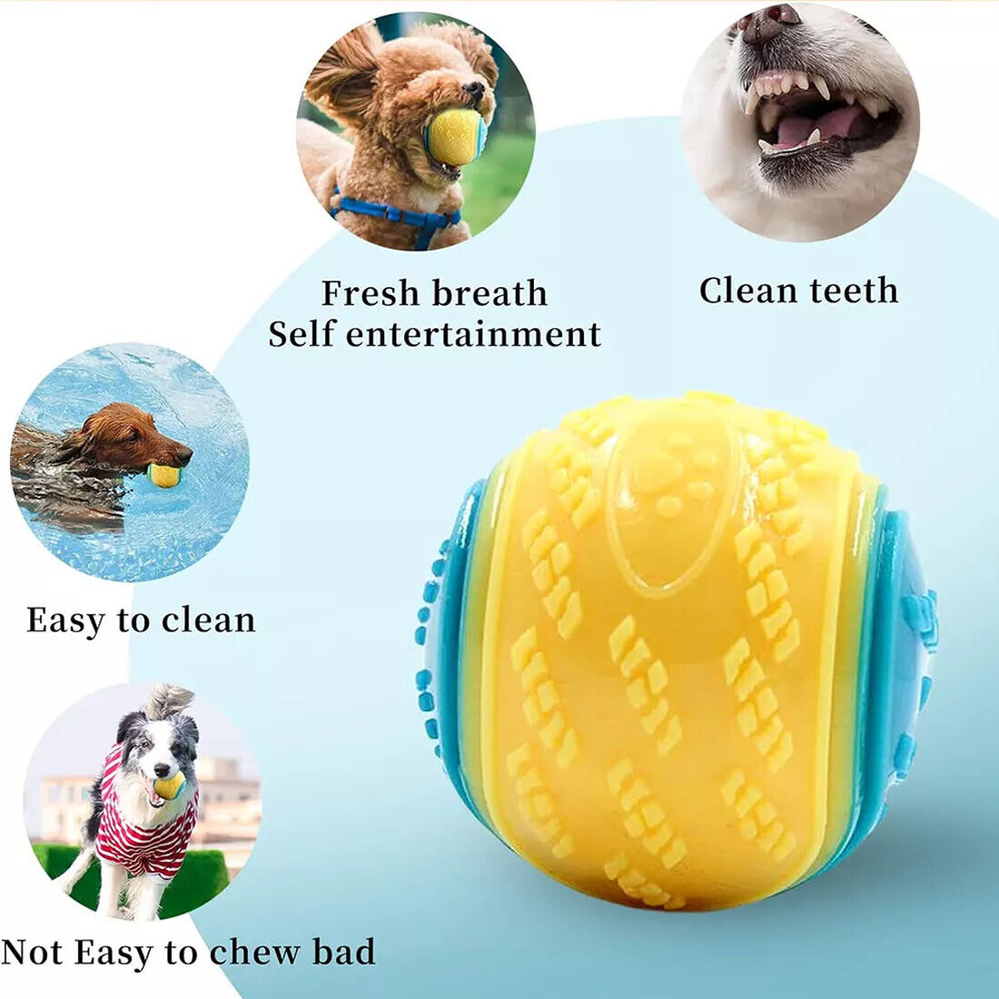 Durable Squeaky Set Of 8 Dog Balls For Teeth Cleaning
