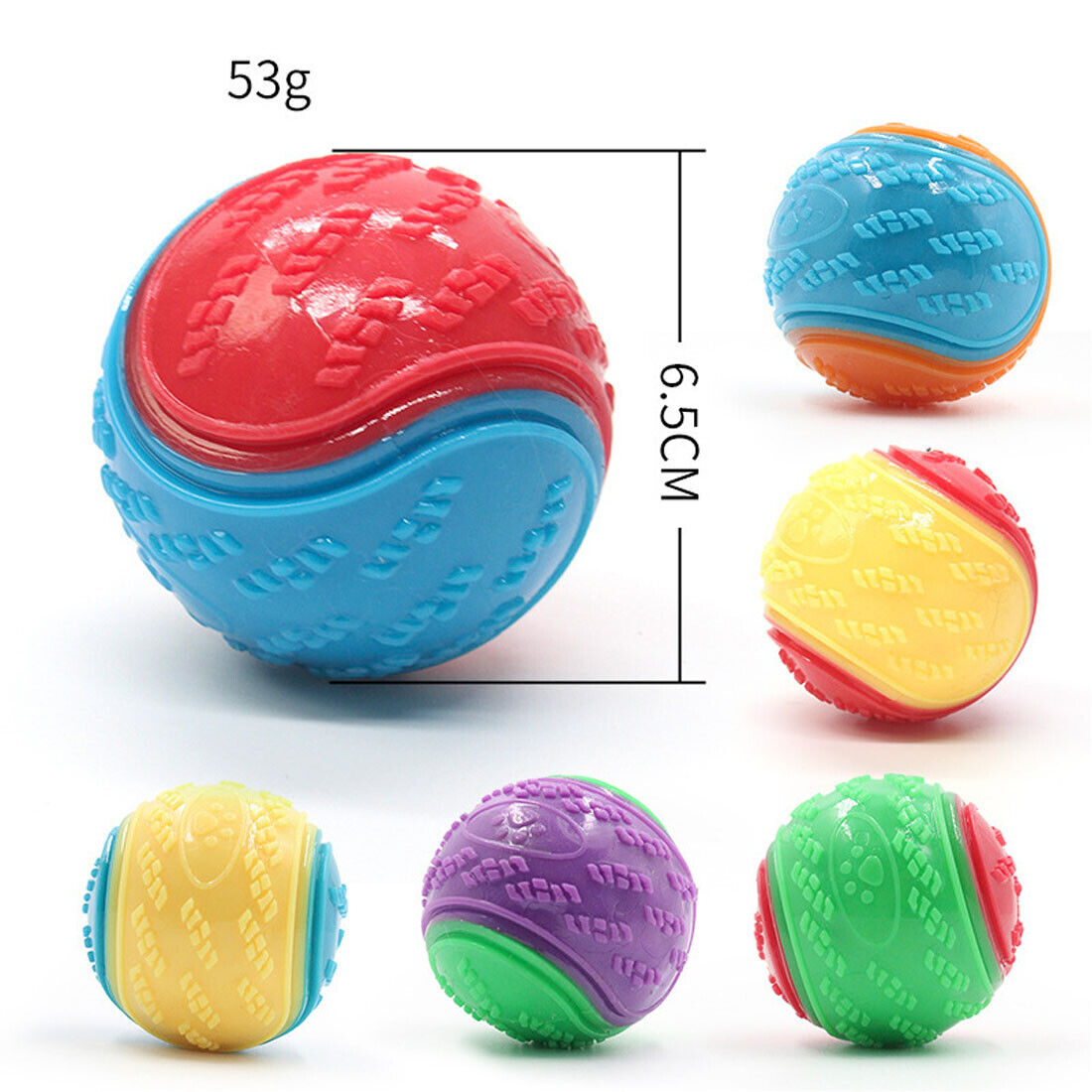 Durable Squeaky Set Of 8 Dog Balls For Teeth Cleaning