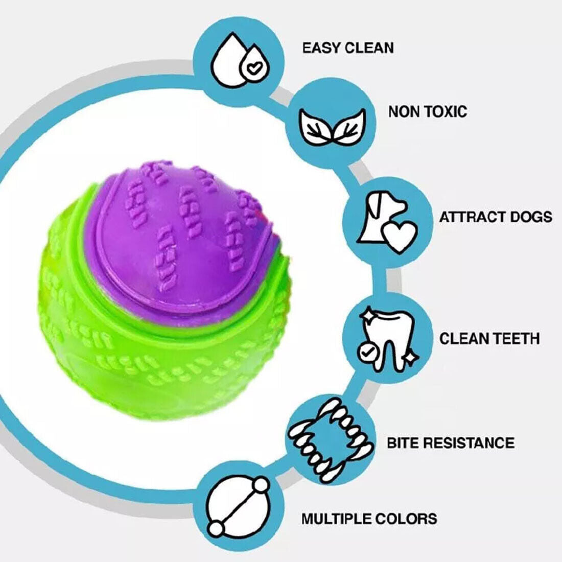 Durable Squeaky Set Of 8 Dog Balls For Teeth Cleaning